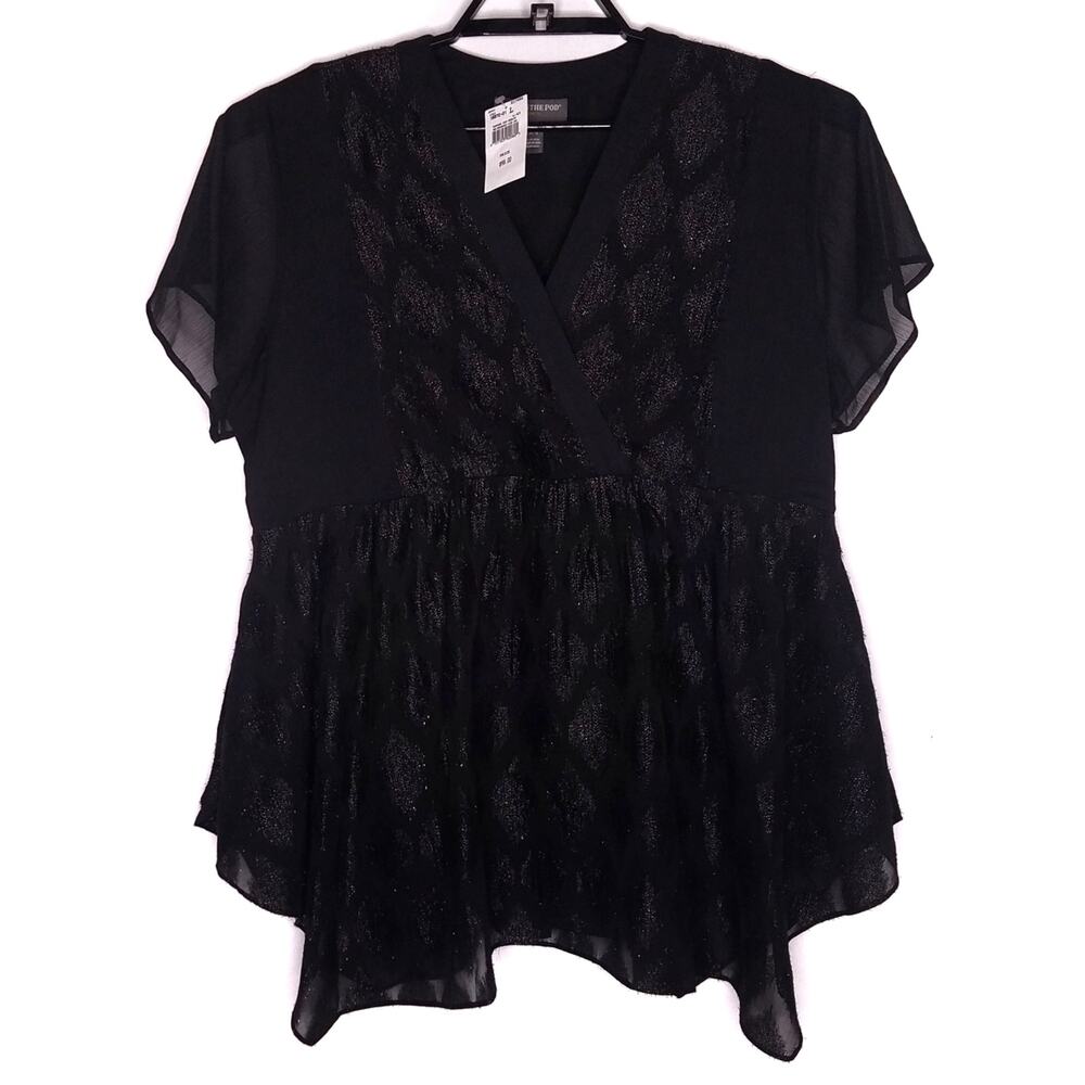 A Pea In The Pod Top SZ L Occasion Black Maternity